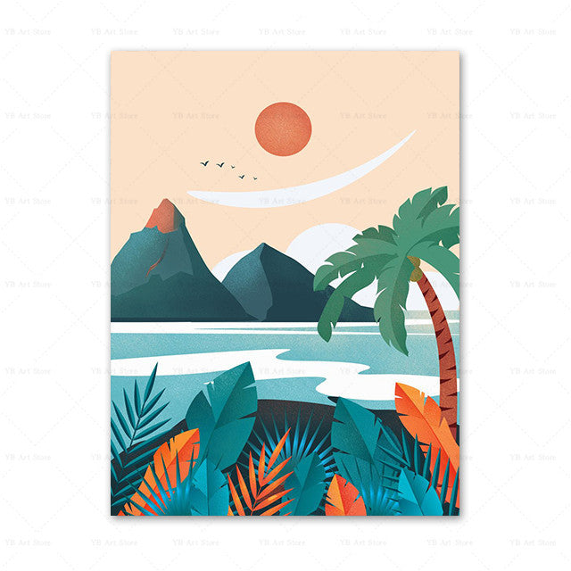 ציור קנבס של עיר מטיילים