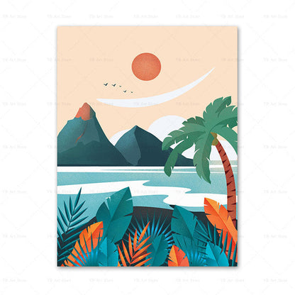 ציור קנבס של עיר מטיילים