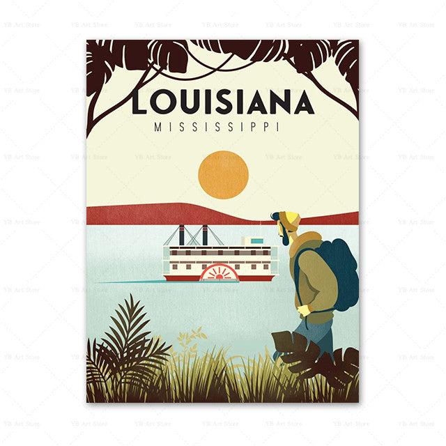 ציור קנבס של עיר מטיילים